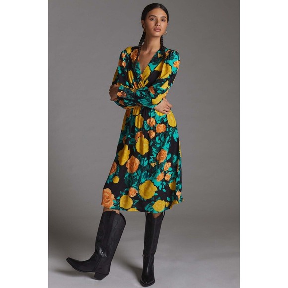 Anthropologie x Plenty by Tracy Reese - Floral Midi Dress - Size: L $220